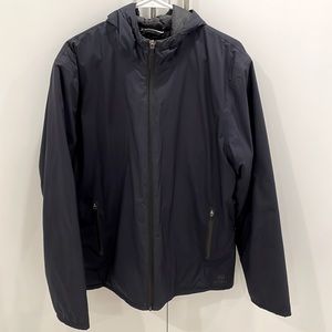 Aether Apparel Lightweight Puffer Jacket, Size 3 = Large, Navy ext with Grey int